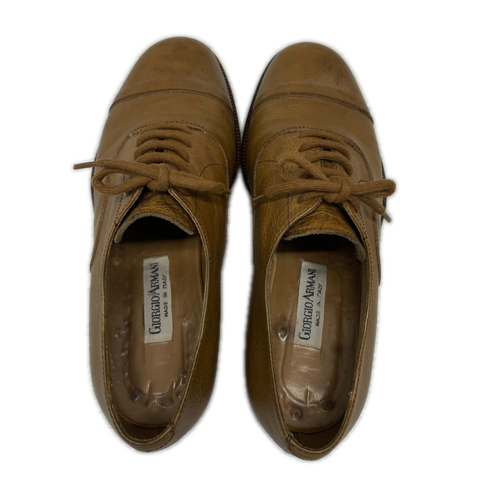 スニーカー GIORGIO ARMANI レザーシューズ 5 ベージュ ベージュ