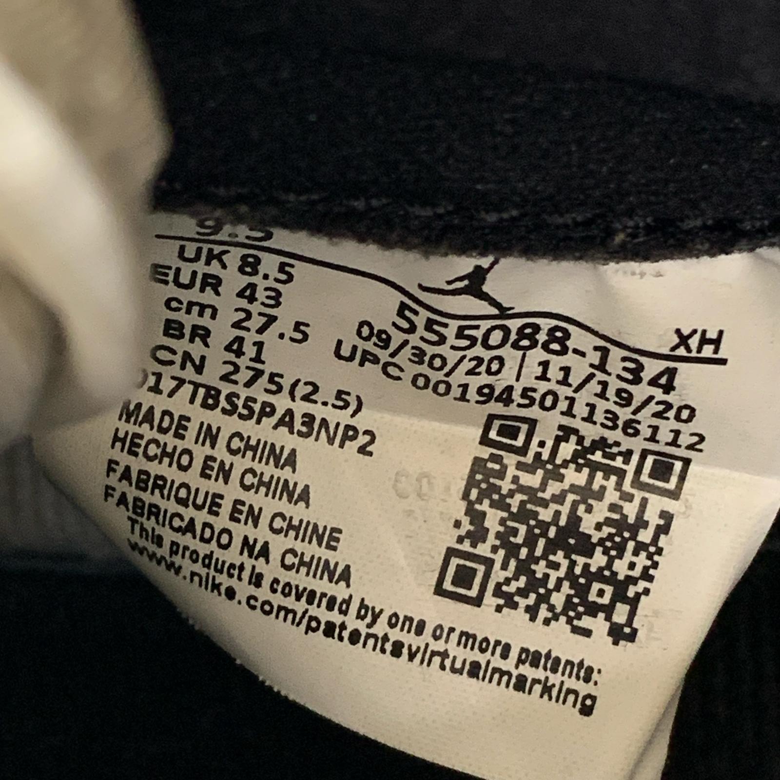 スニーカー AIR JORDAN 1 RETRO HIGH OG UNIVERCITY BLUE 555088-134 27.5 27.5cm (US9 1/2 UK9 EU45)