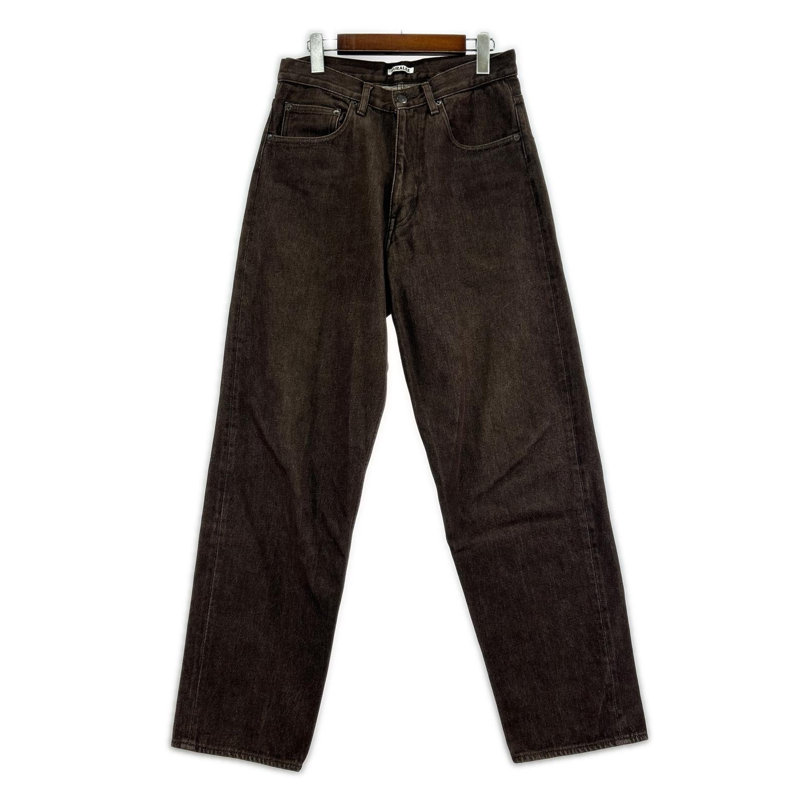 デニムパンツ HARD TWIST DENIM WIDE PANTS 茶 ブラウン
