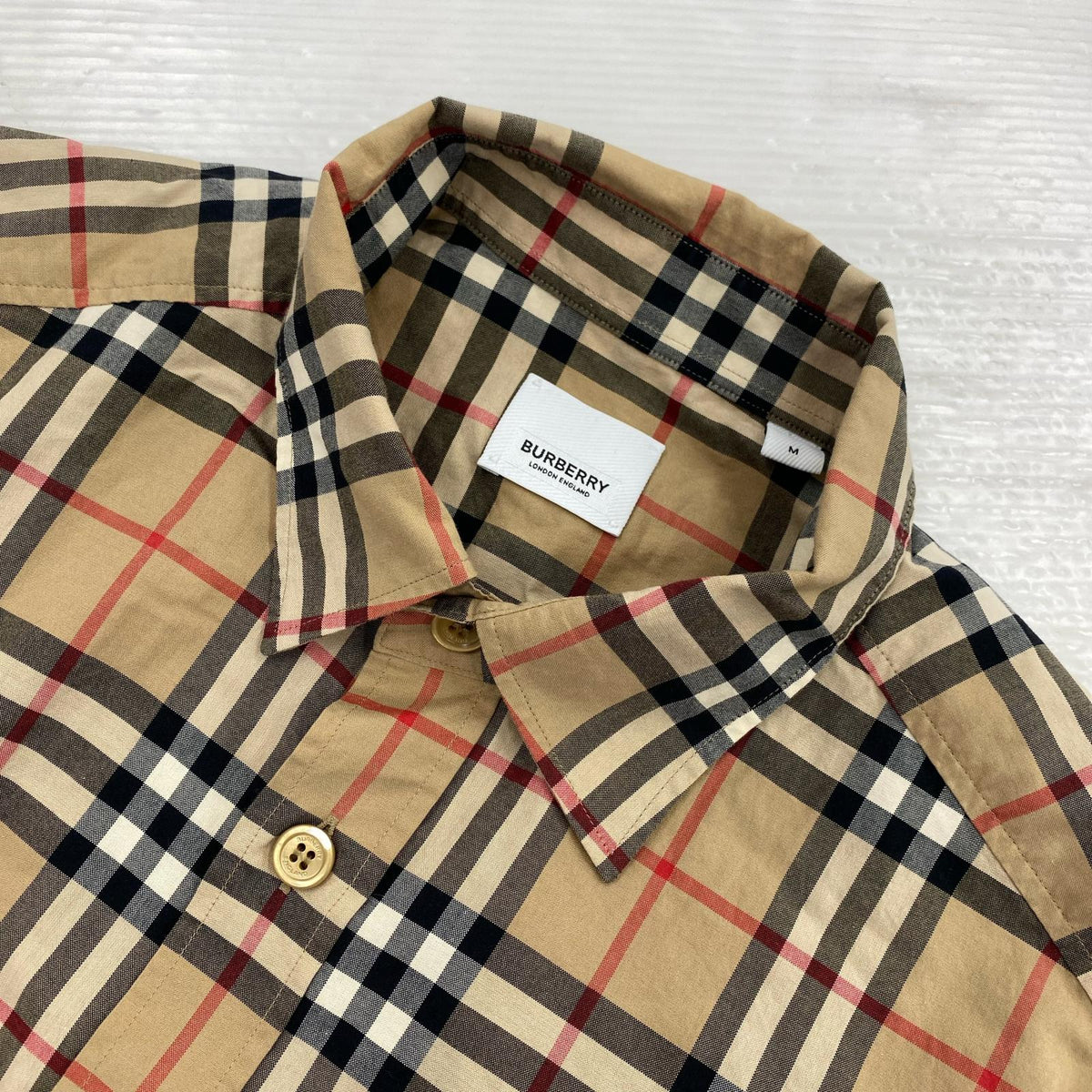 長袖シャツ BURBERRY 20AW CHECKD SHIRT M ベージュ