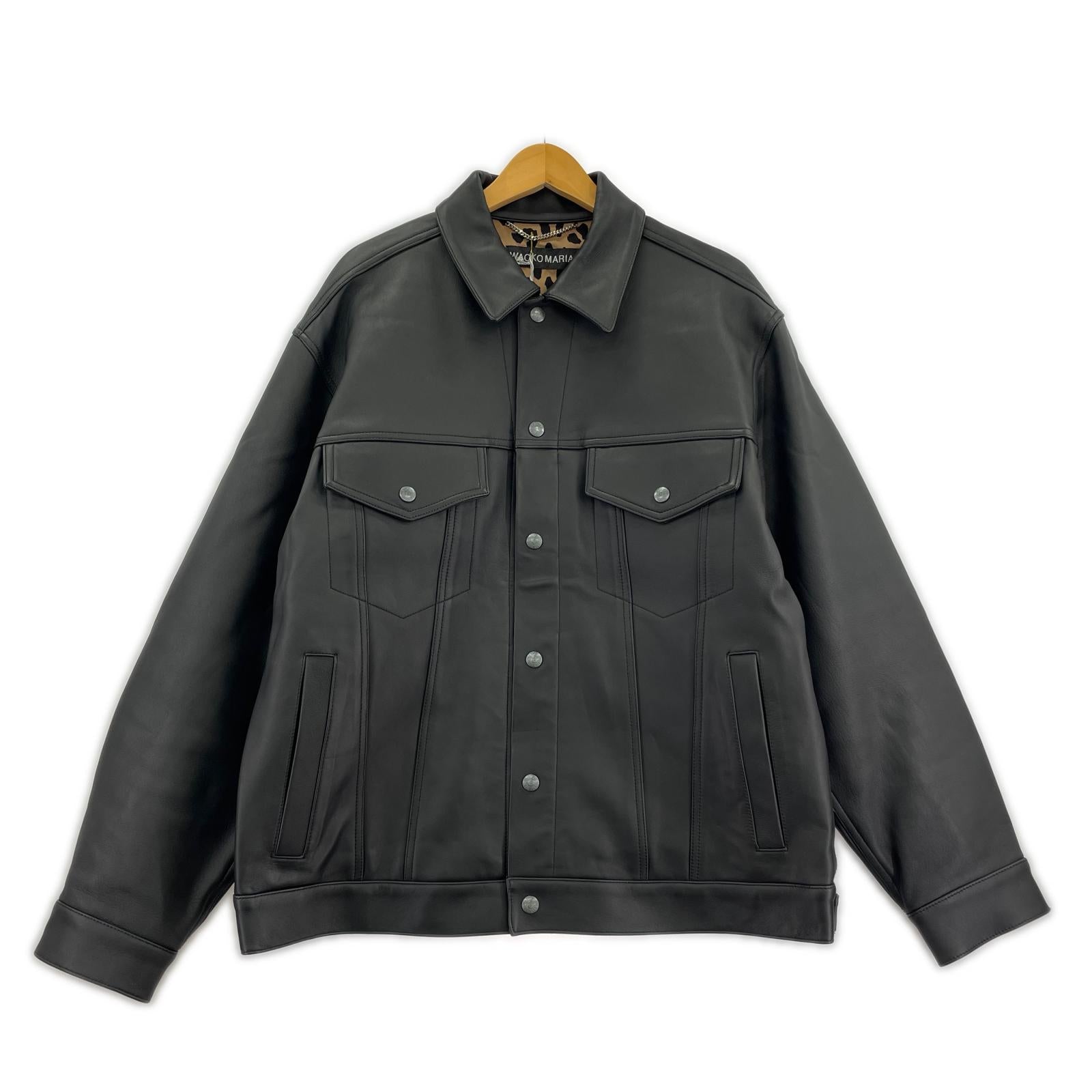 レザージャケット LEATHER TRUCKER JACKET TYPE-2 L L ブラック