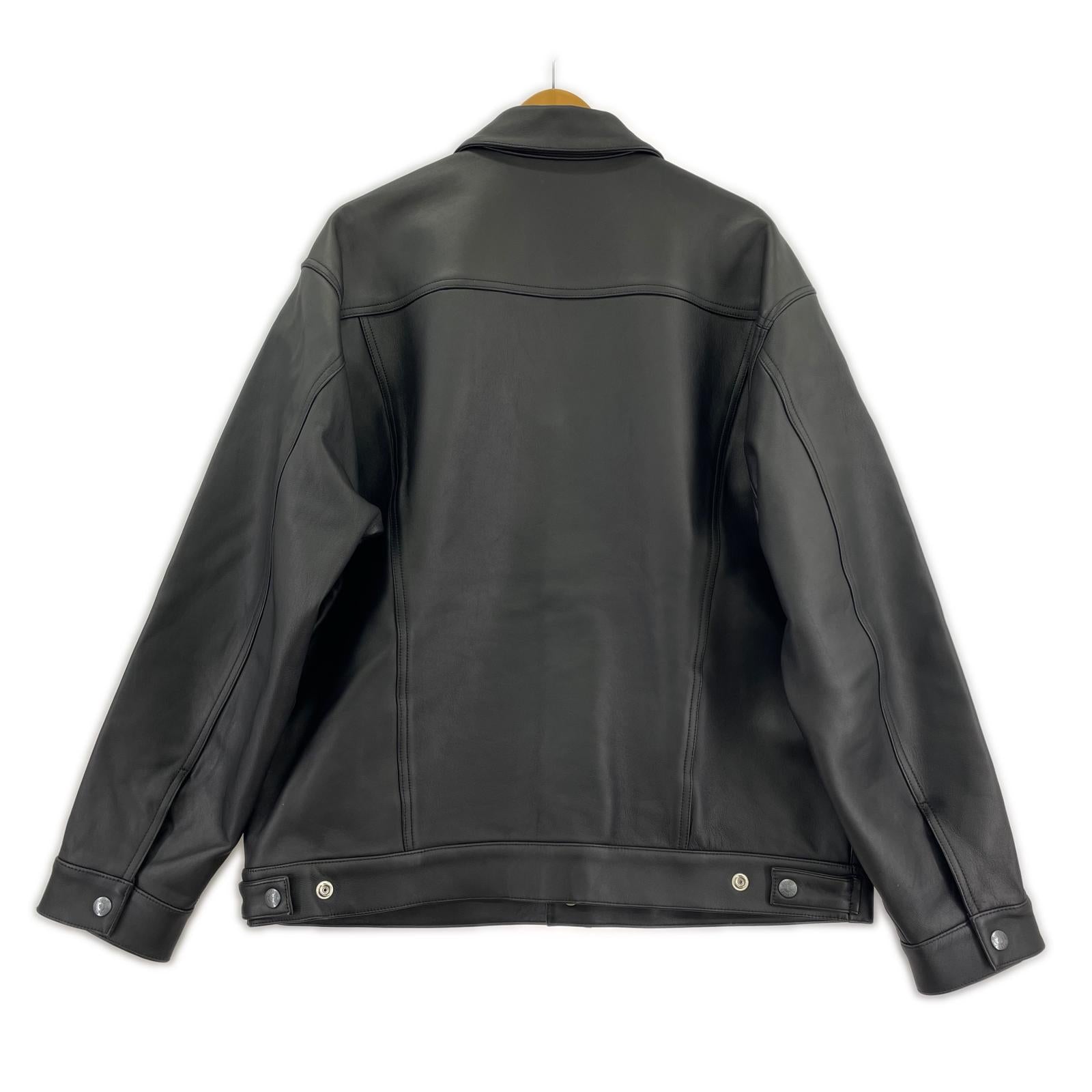 レザージャケット LEATHER TRUCKER JACKET TYPE-2 L L ブラック