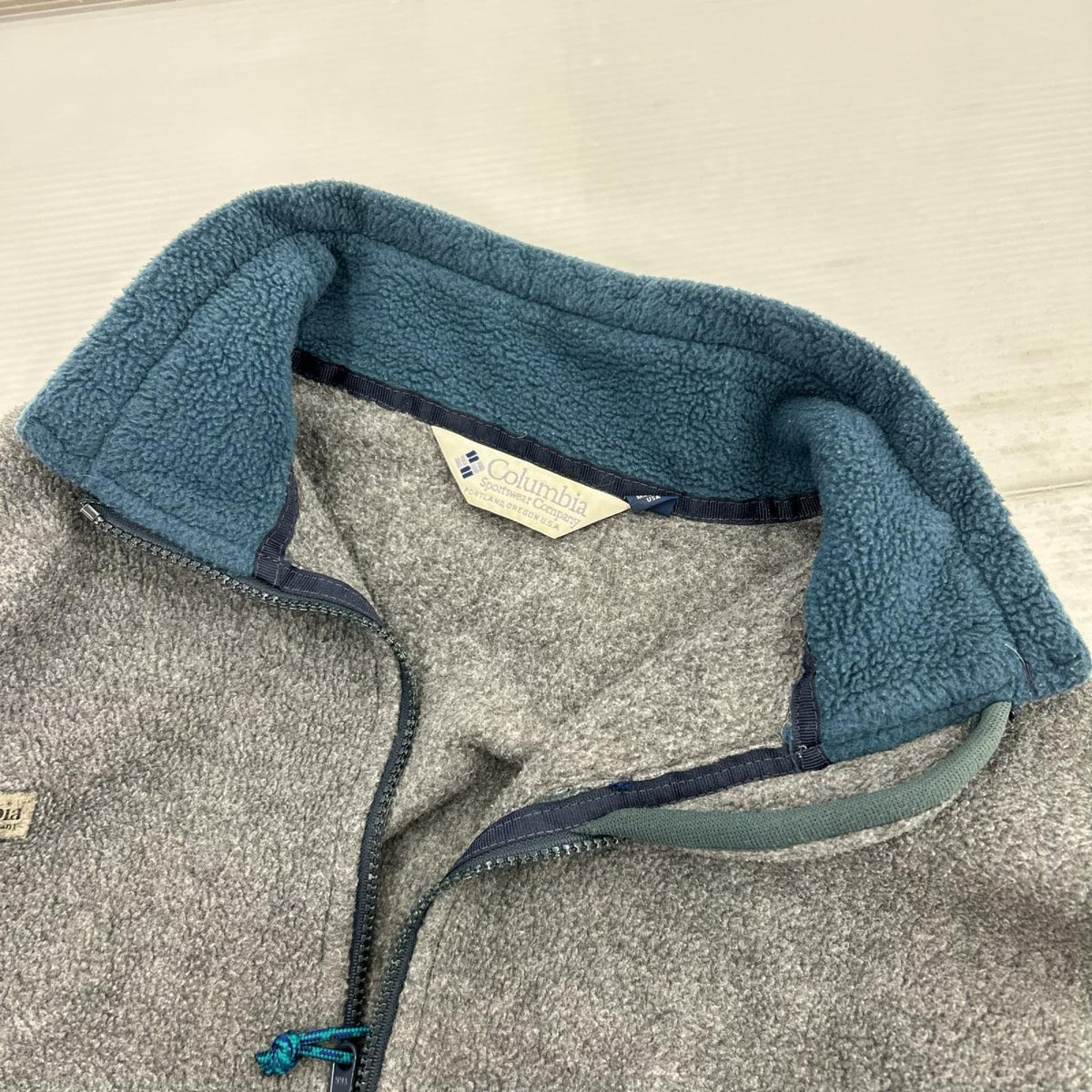 ジャケット Columbia ハーフジップフリース グレー 米国製 L