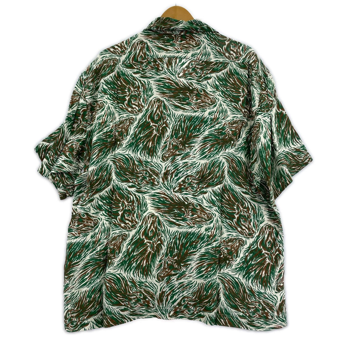 半袖シャツ HORSE RAYON ALOHA SHIRT L グリーン