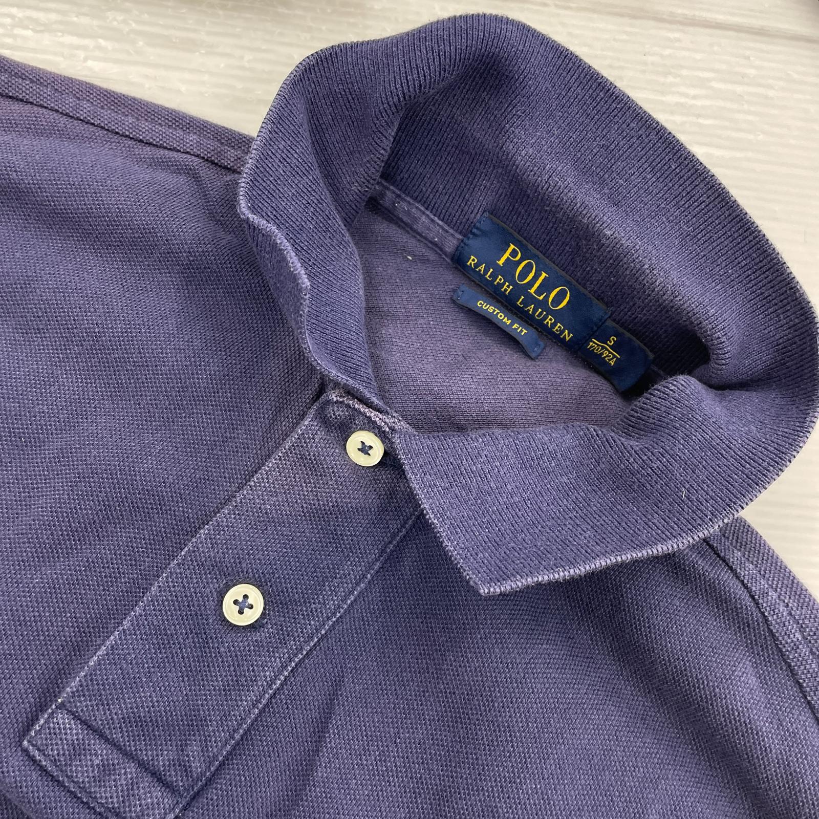 ポロシャツ CUSTOM FIT ビックポニー 紺 (S) S パープル