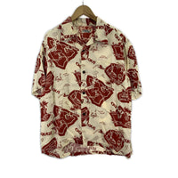 半袖シャツ RAYON HAWAIIAN SHIRT L L ホワイト