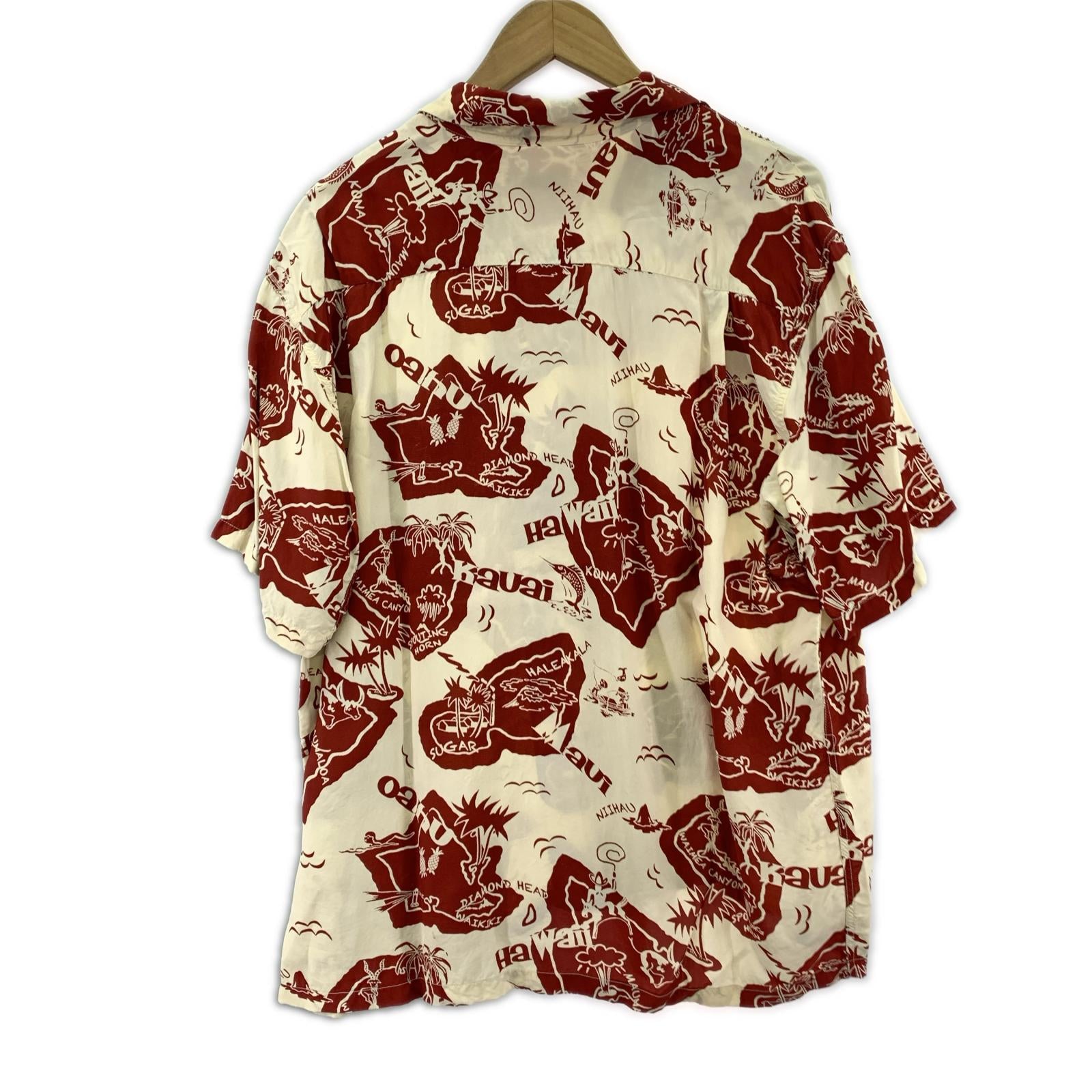 半袖シャツ RAYON HAWAIIAN SHIRT L L ホワイト