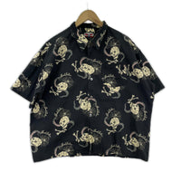 半袖シャツ GOOD HELLER スカル柄 BLK L L ブラック