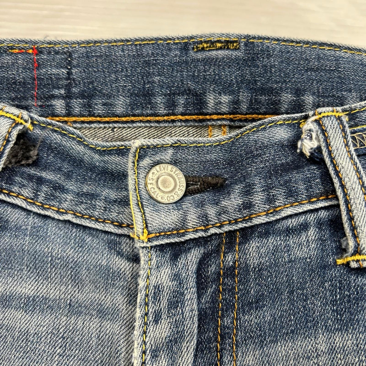 デニムパンツ カスタム リメイク パッチワーク インディゴ (実寸31)