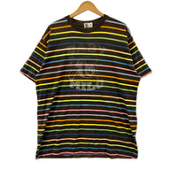 半袖Tシャツ ボーダー ブラウン (XL)