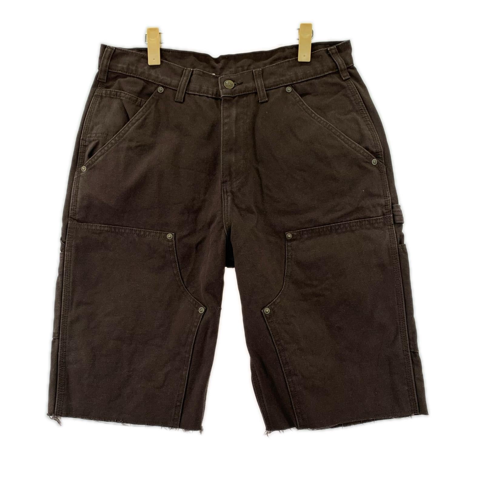 デニムパンツ Carhartt ペインターパンツ ダブルニー カットオフ ブラウン