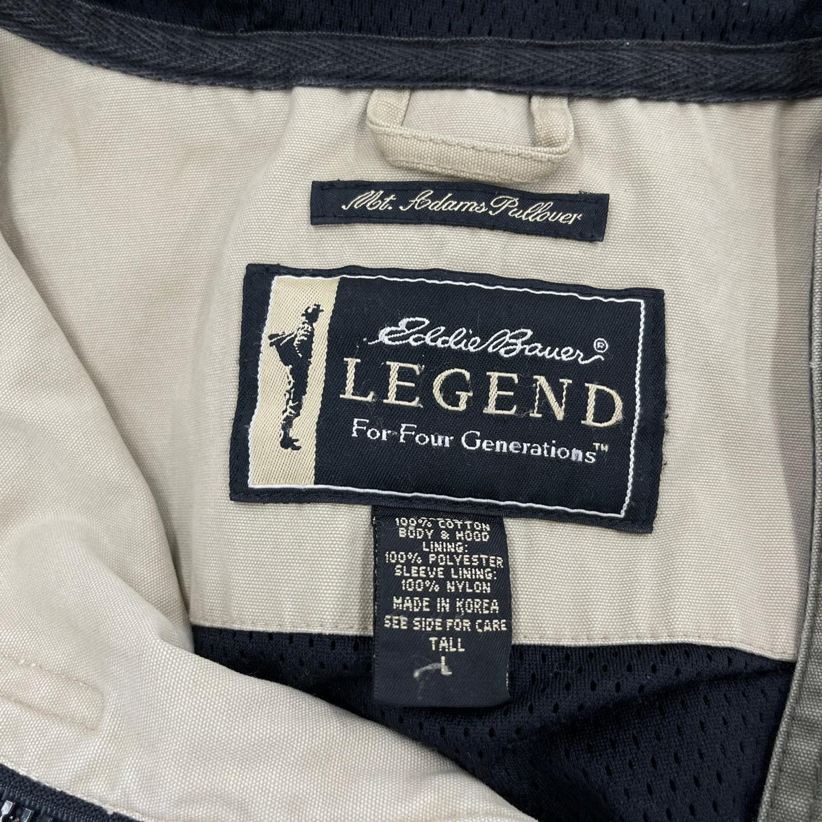ジャケット Eddie Bauer LEGEND フィッシングアノラックジャケット L オリーブ L