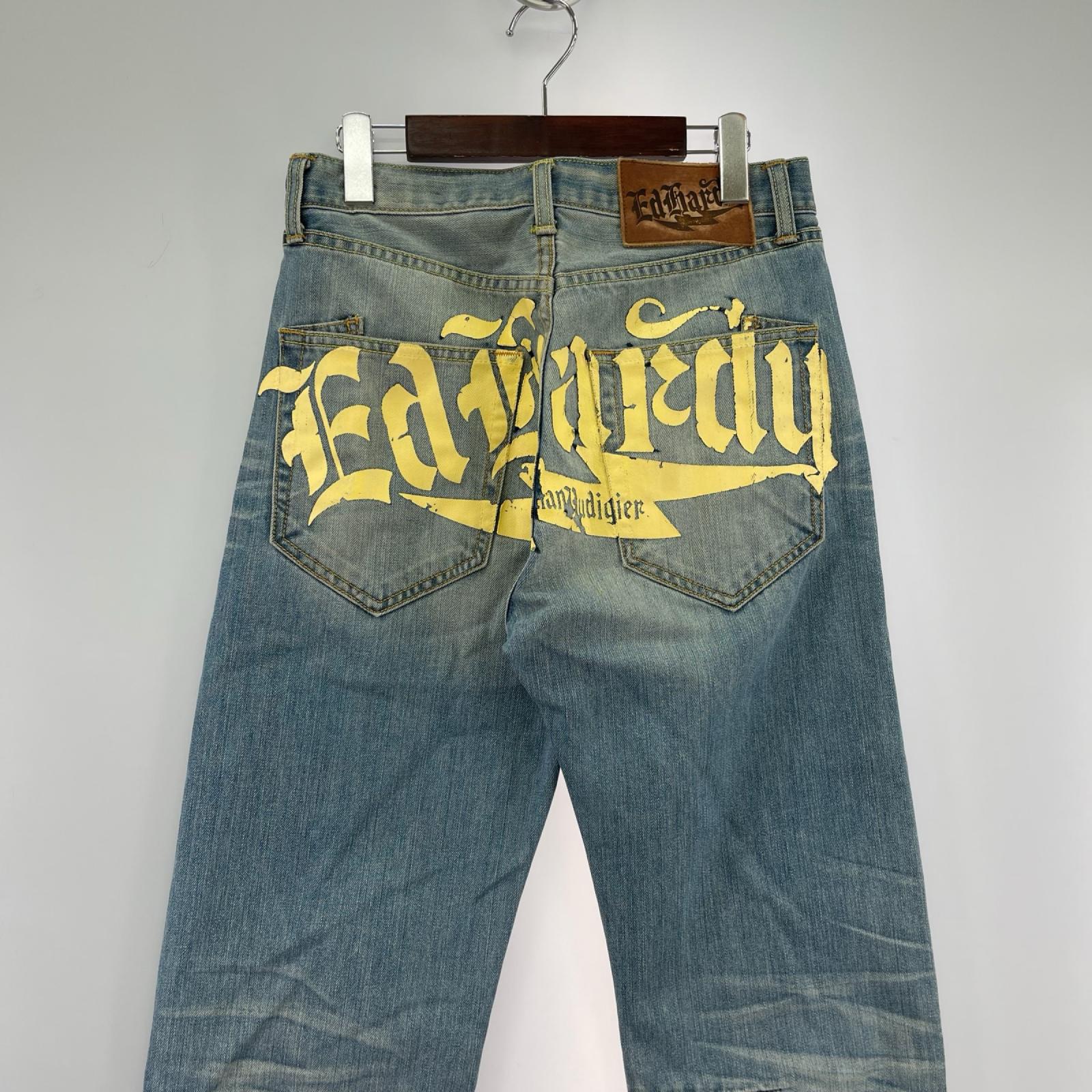 デニムパンツ Ed Hardy Y2K バックプリントデニムパンツ 29 ブルー