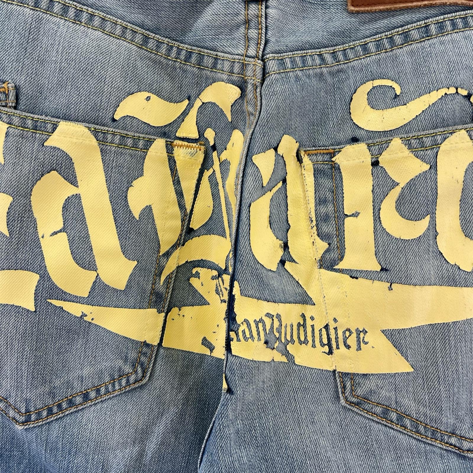 デニムパンツ Ed Hardy Y2K バックプリントデニムパンツ 29 ブルー