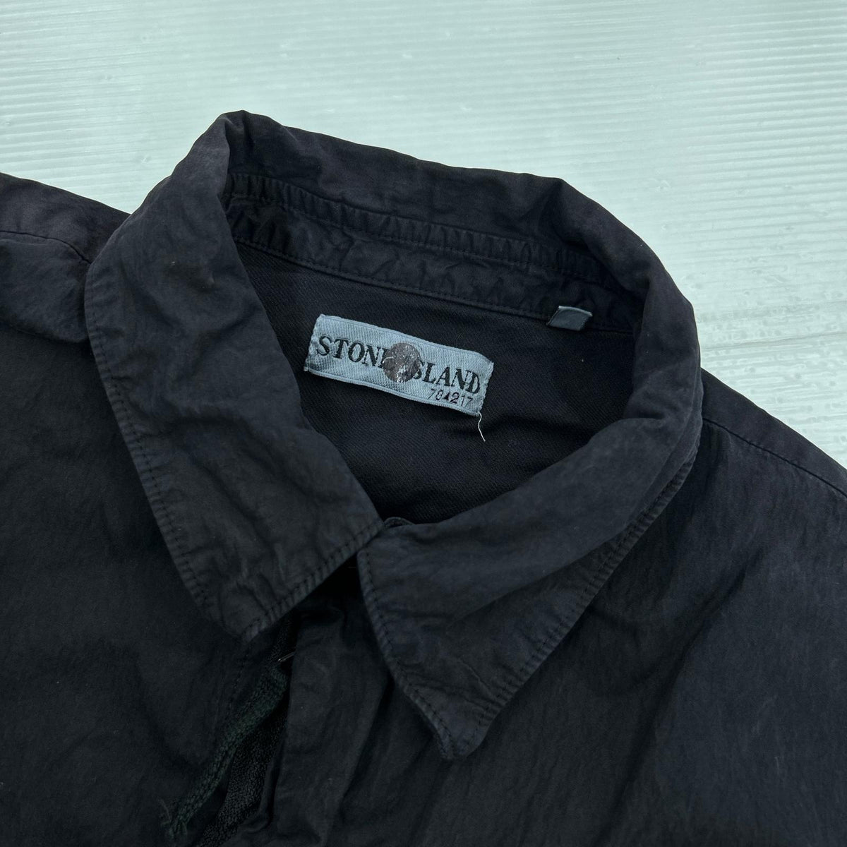 ジャケット STONE ISLAND 02AW ARCHIVE ガーメントダイツインポケットシャツ (L) L ブラック