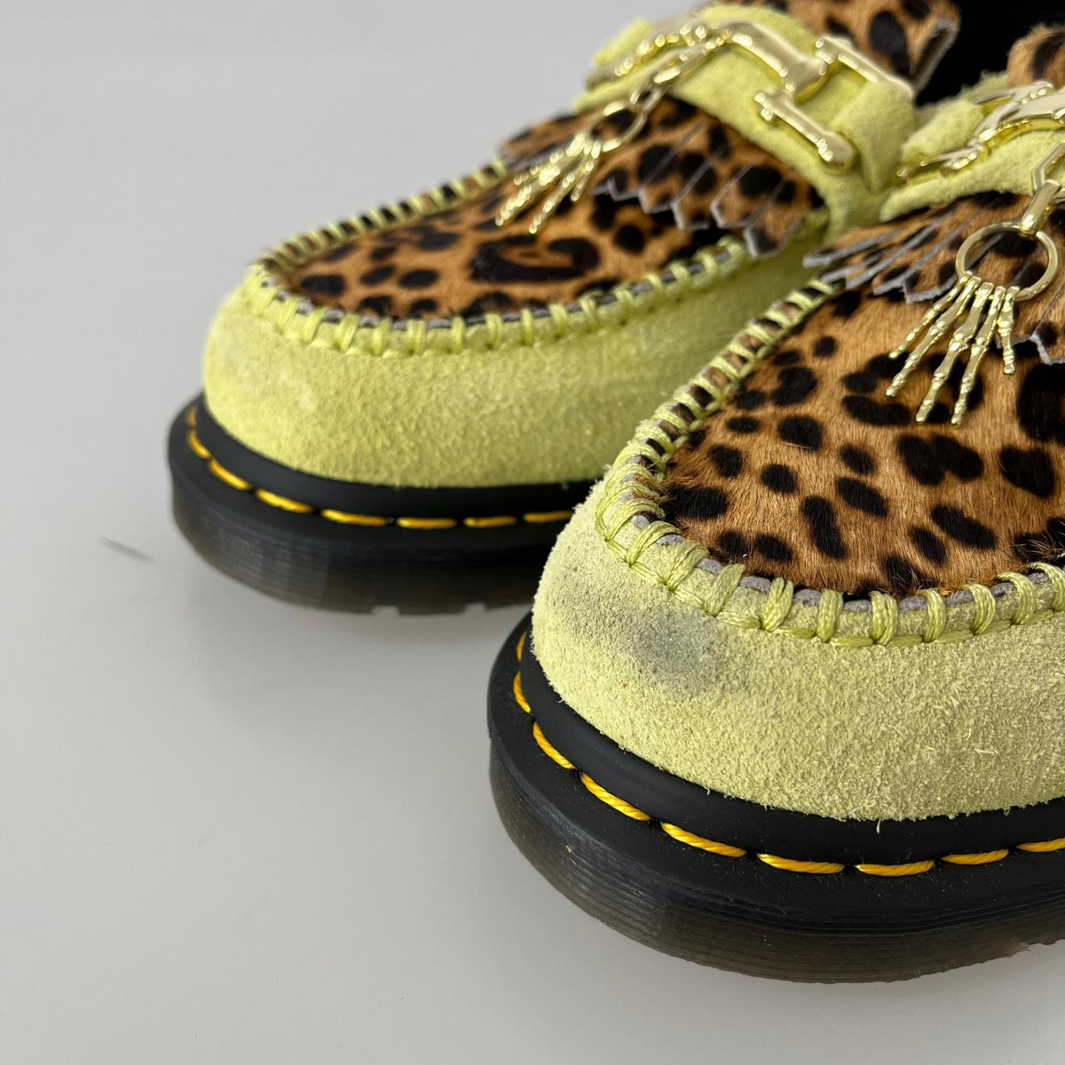 シューズ Dr.Martens ADRIAN BONE SNAFFLE ライム×レオパード (UK4)