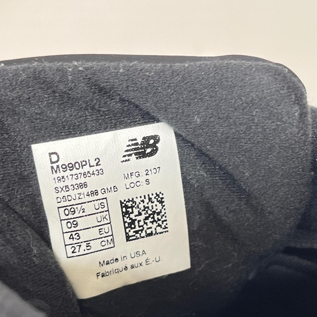 スニーカー M990PL2 US9.5 27.5cm 27.5cm (US9 1/2 UK9 EU45) ブルー
