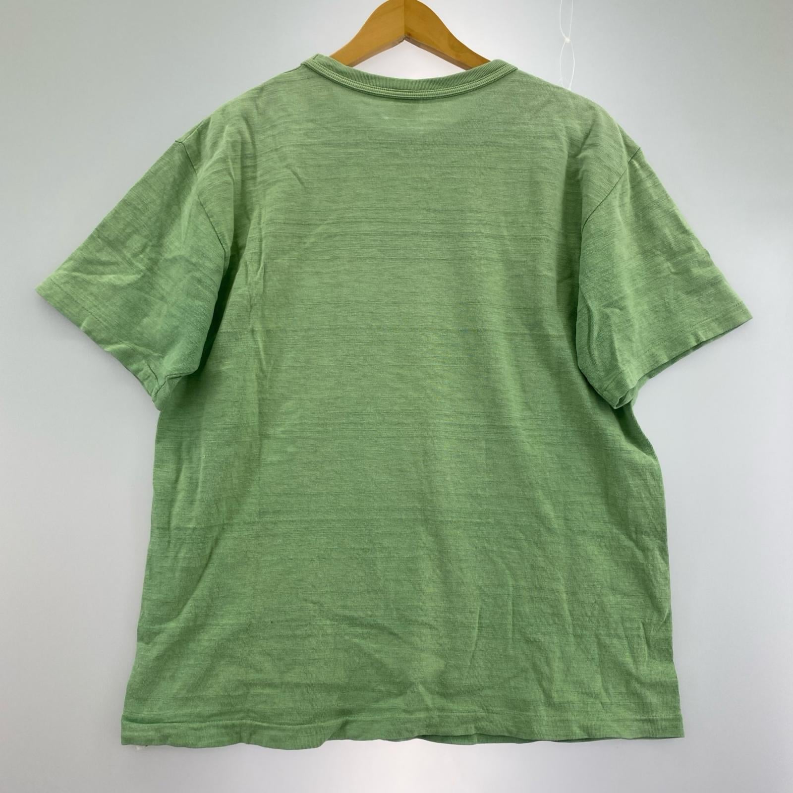 半袖Tシャツ シングルステッチ 胸ポケット L グリーン