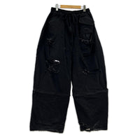 デニムパンツ YORI SPORT 25ss ZIP UNDERWEAR DENIM 34 ブラック