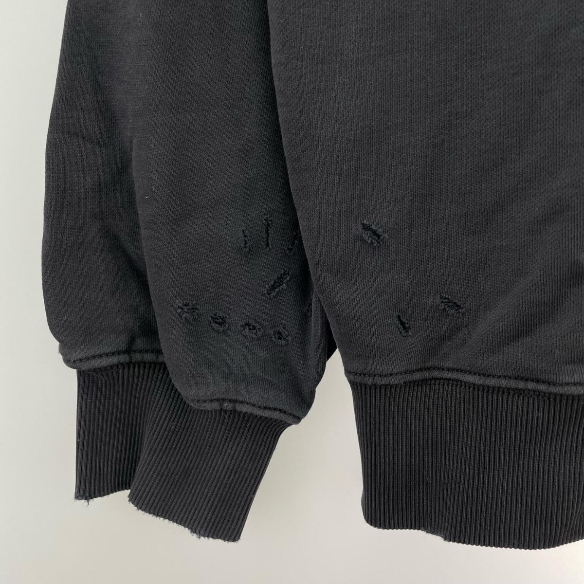 スウェット S-NEW-GINN-BRU ダメージ加工スウェット 黒 L L ブラック