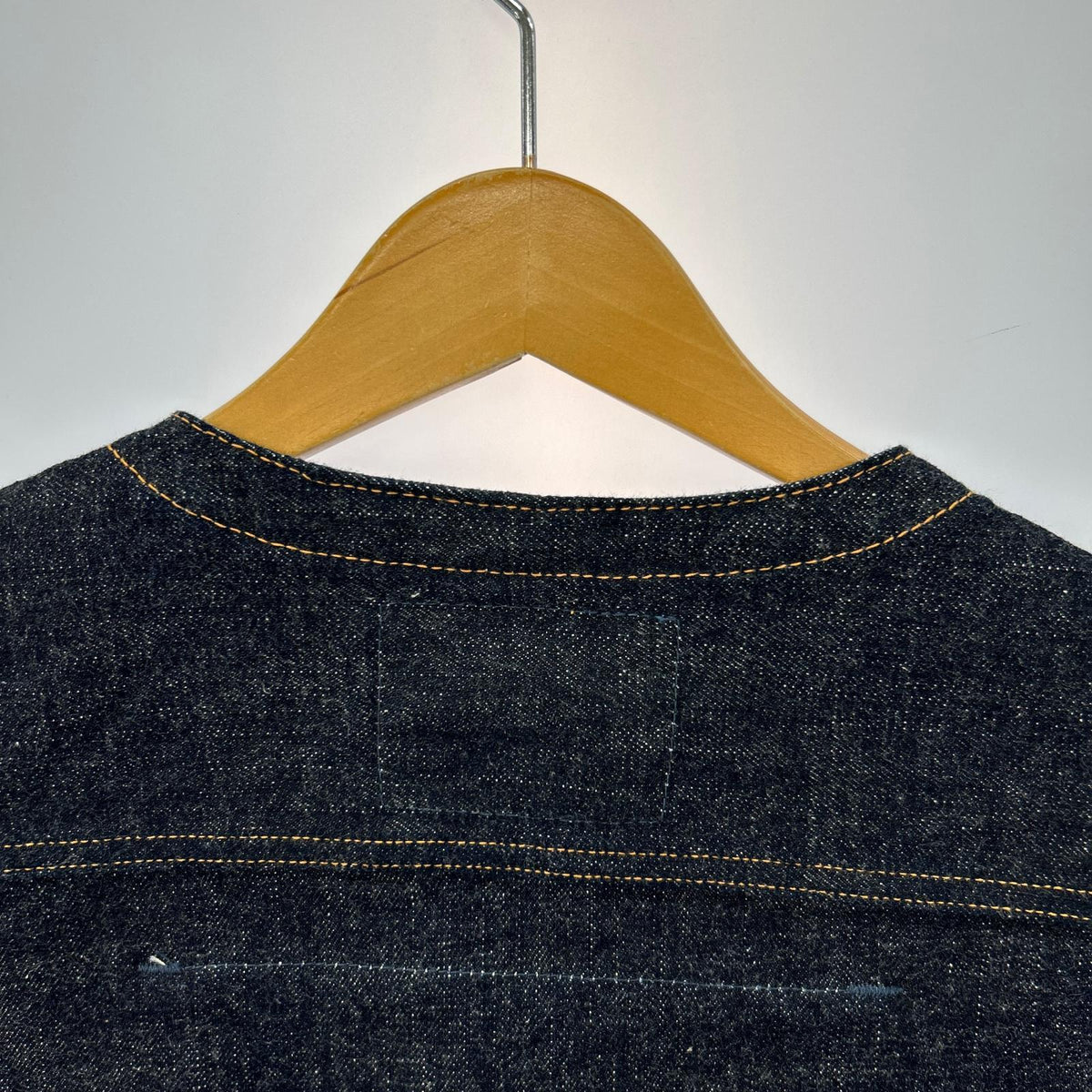 デニムジャケット Cross Denim Vest”6th No Collar” (L) L ネイビー