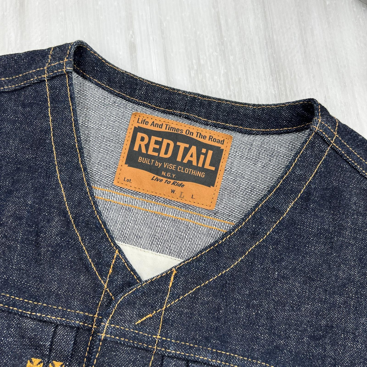 デニムジャケット Cross Denim Vest”6th No Collar” (L) L ネイビー