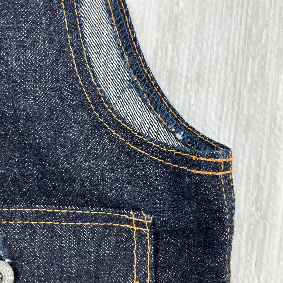 デニムジャケット Cross Denim Vest”6th No Collar” (L) L ネイビー