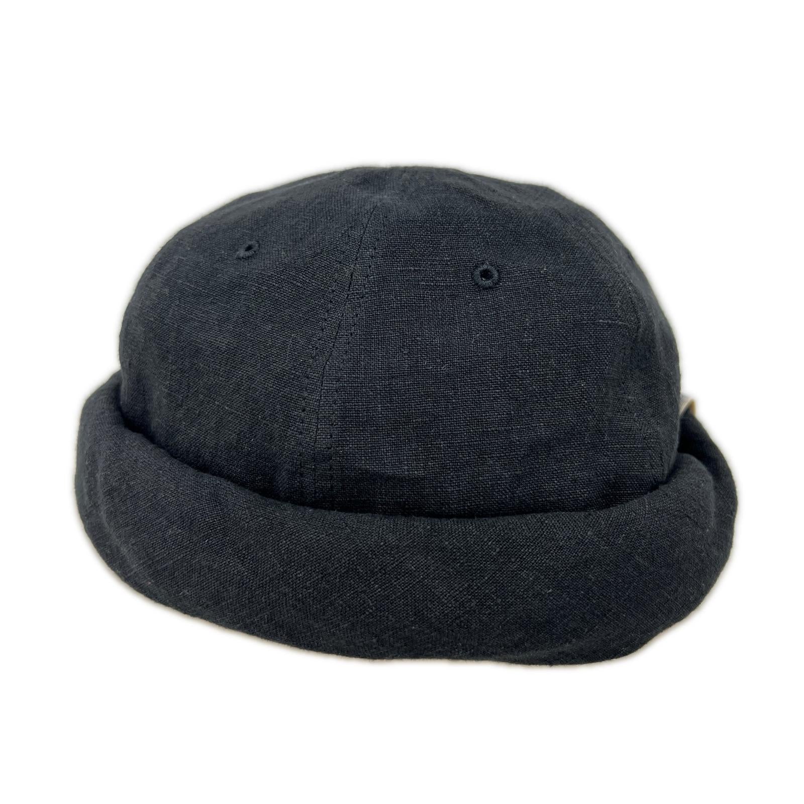 キャップ LINEN CANVAS ROLL CAP D-01166 ブラック