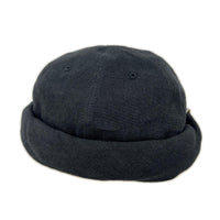 キャップ LINEN CANVAS ROLL CAP D-01166 ブラック