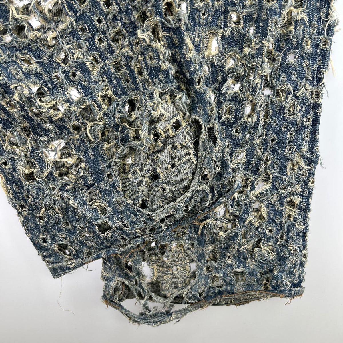 デニムパンツ 24SS/CRASHED MODERN DENIM WIDE 32 ネイビー