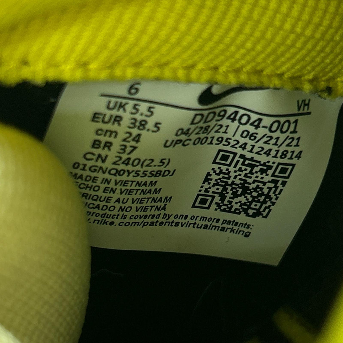 スニーカー DUNK HI 1985 SP YELLO ACIL WASH/24cm 24cm (US6 UK5 1/2 EU38)