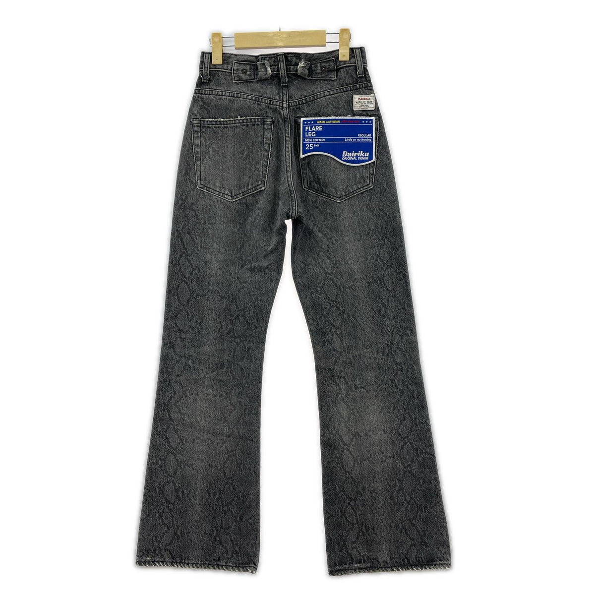 デニムパンツ DAIRIKU 23AW Python Flare Denim Pants パイソンデニム 25 ブラック 25 ブラック