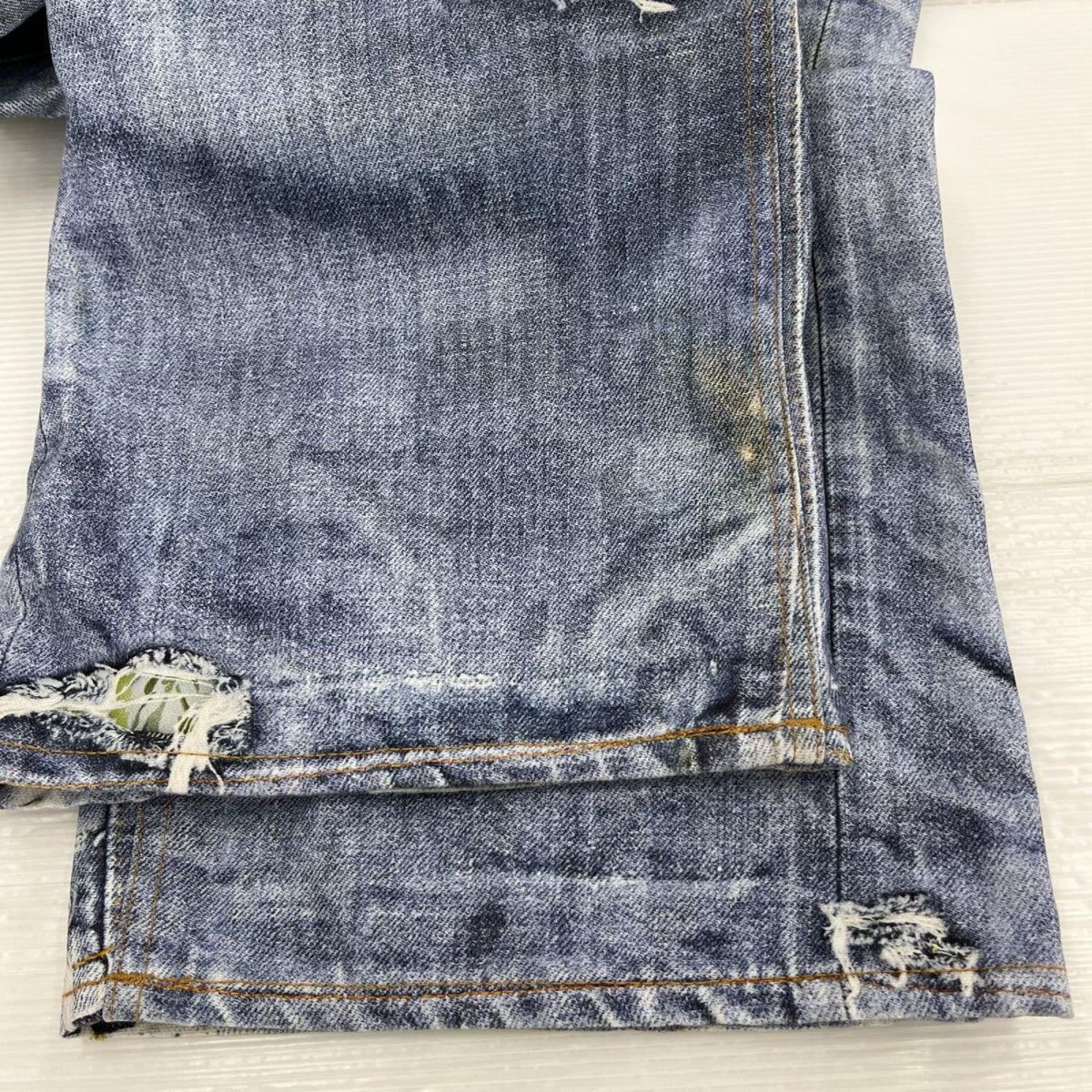 デニムパンツ 1981 Rose Print Denim Jeans (M) M ブルー