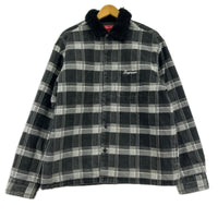 ジャケット Faux Fur Collar Flannel Shirt S S ブラック