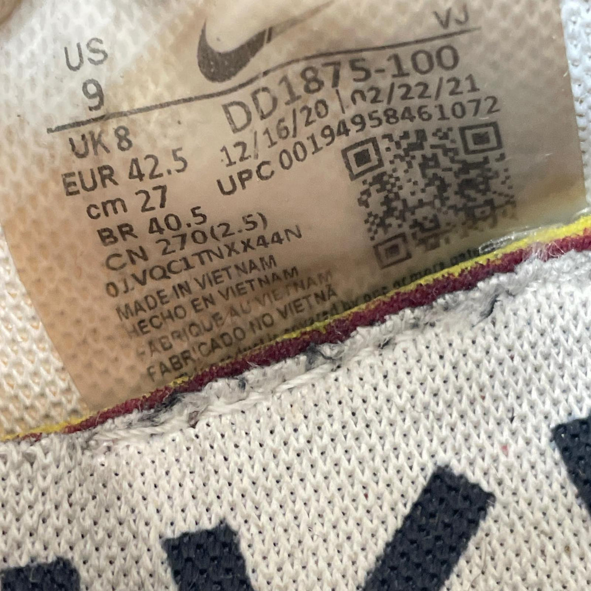 スニーカー × sacai Vapor Waffle "White Gum" 27cm (US9 UK8 1/2 EU44) ホワイト