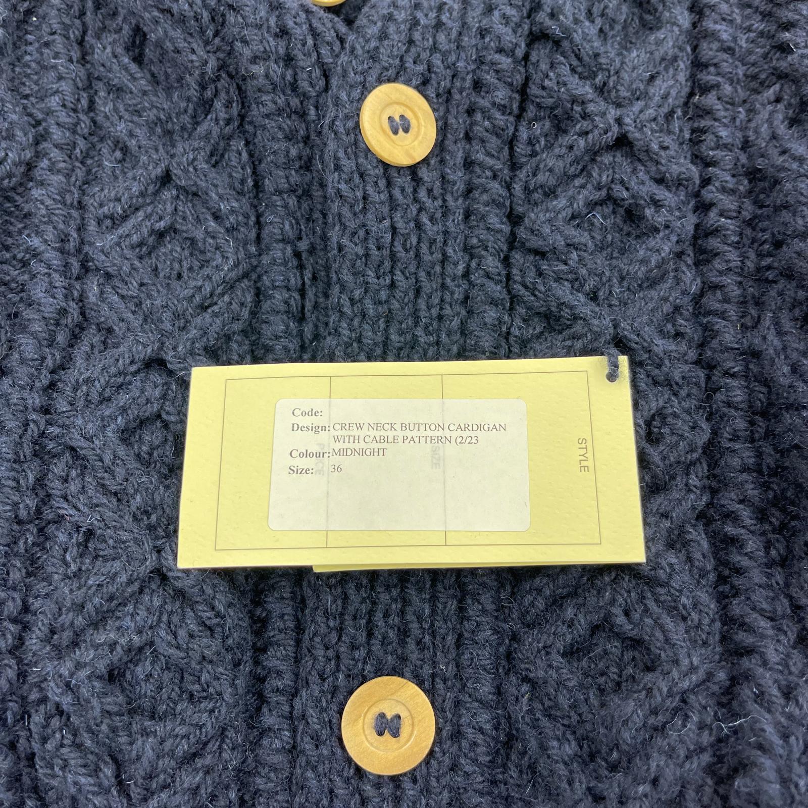 カーディガン ATHENA DESIGNS CREW NECK BUTTON (36) ネイビー