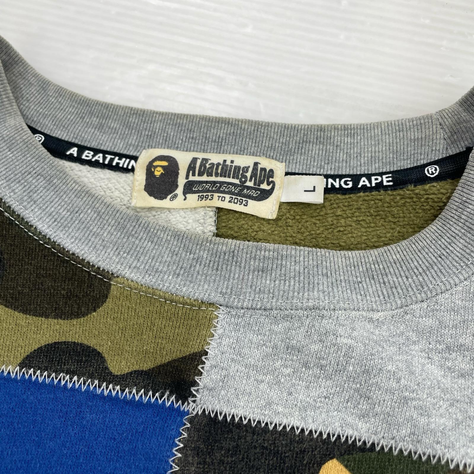スウェット PATCHWORK SHARK WIDE CREWNECK (L) L マルチカラー