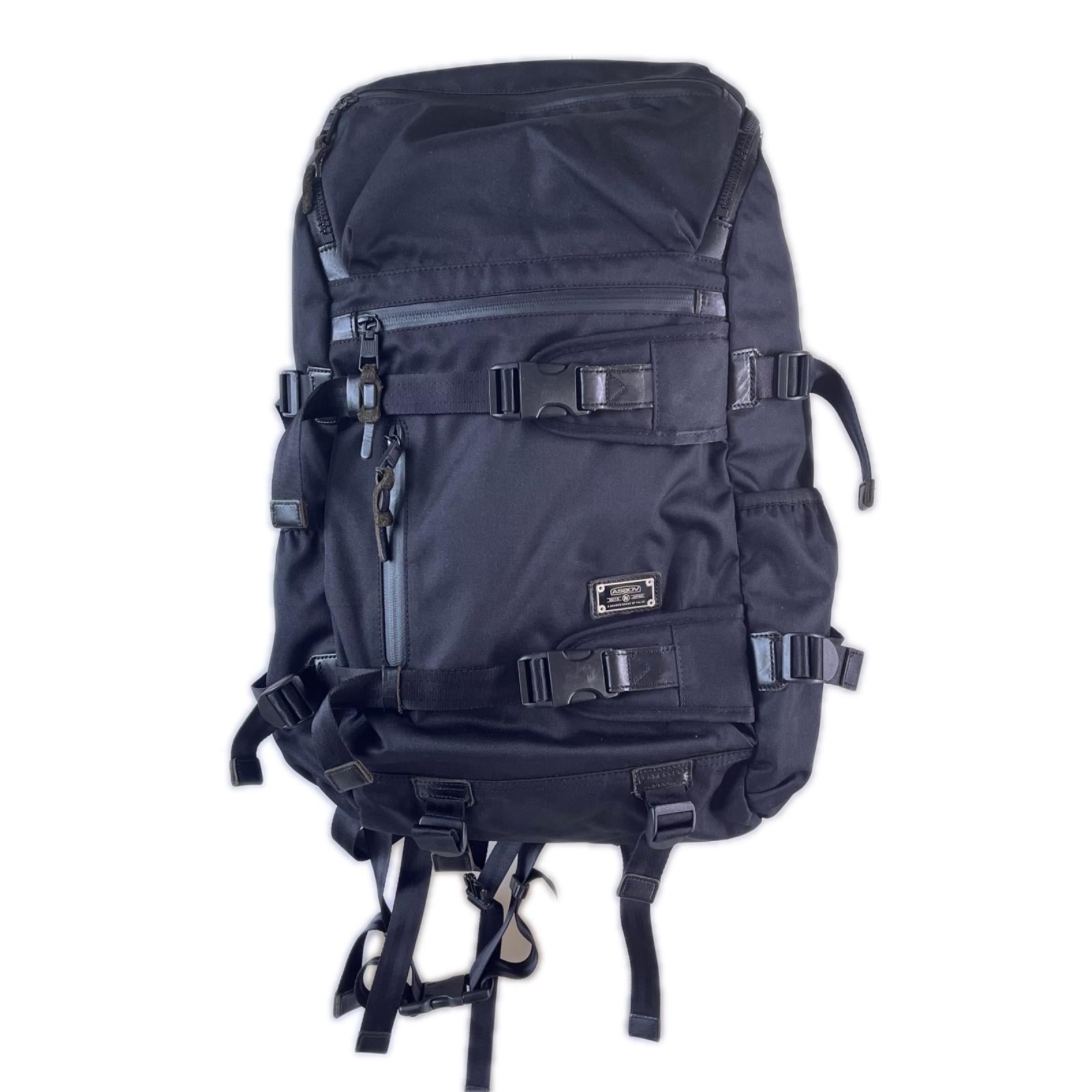 リュック・デイパック AS2OV CORDURA DOBBY 305D ROUND ZIP 黒 ブラック