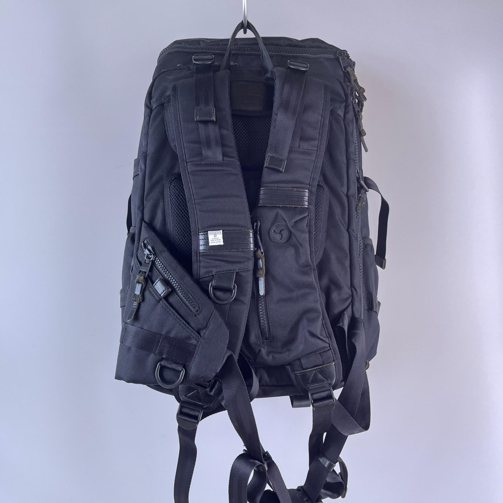リュック・デイパック AS2OV CORDURA DOBBY 305D ROUND ZIP 黒 ブラック