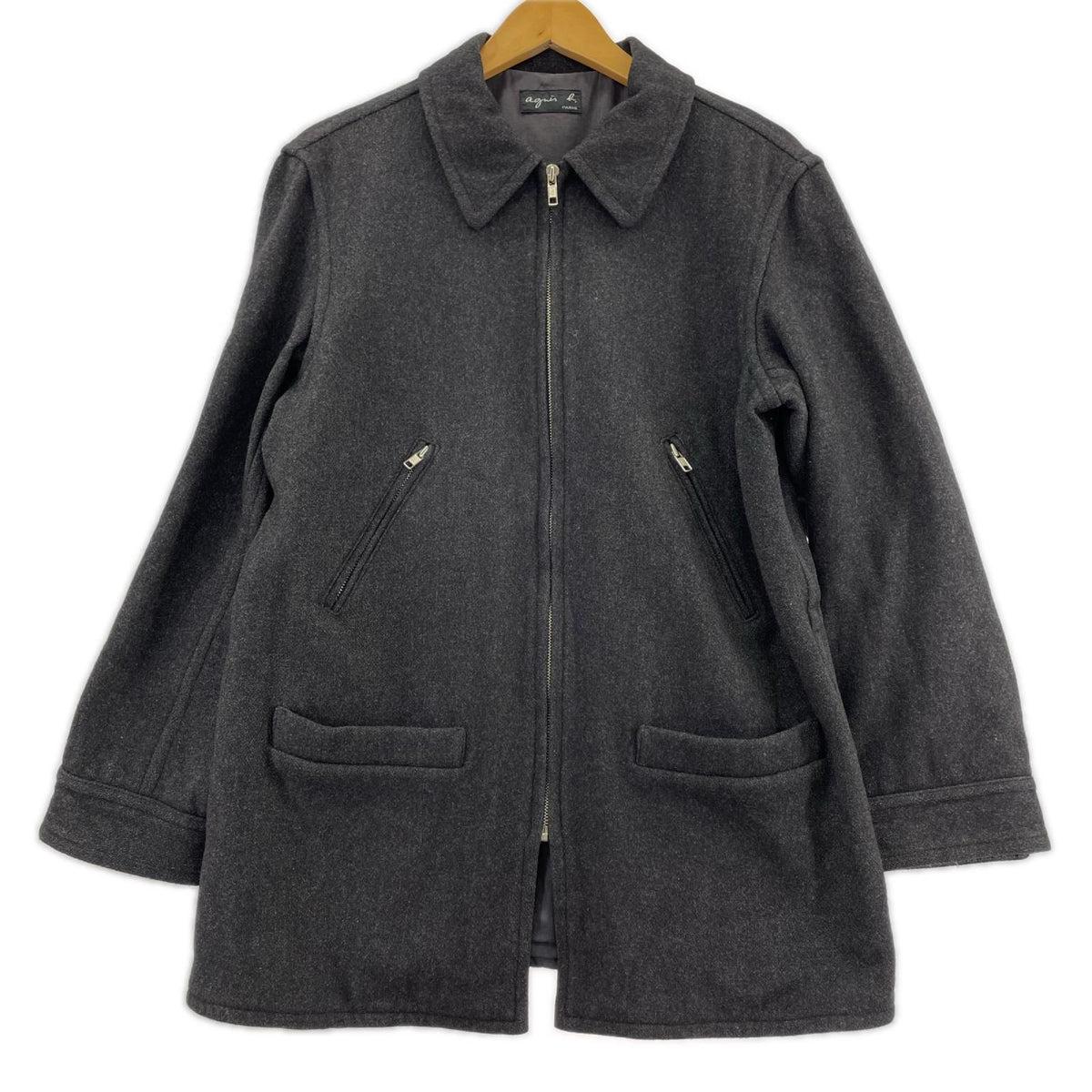 ジャケット ウール ジップブルゾン グレー