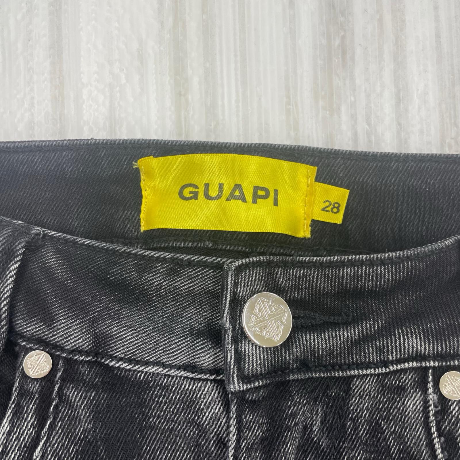 デニムパンツ GUAPI PREMIUM フレアブラックデニム 28 28 ブラック