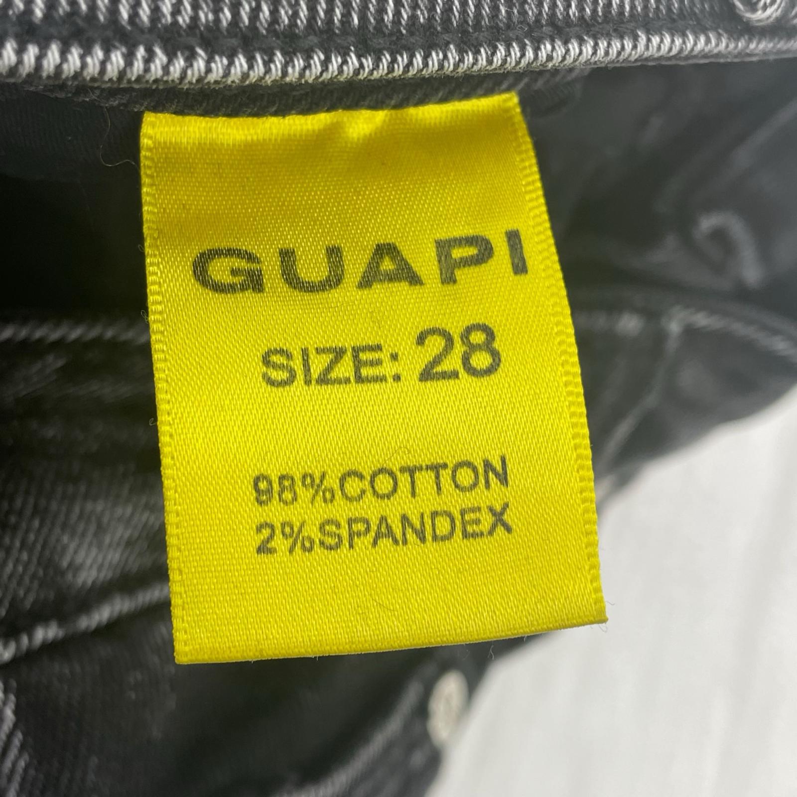 デニムパンツ GUAPI PREMIUM フレアブラックデニム 28 28 ブラック