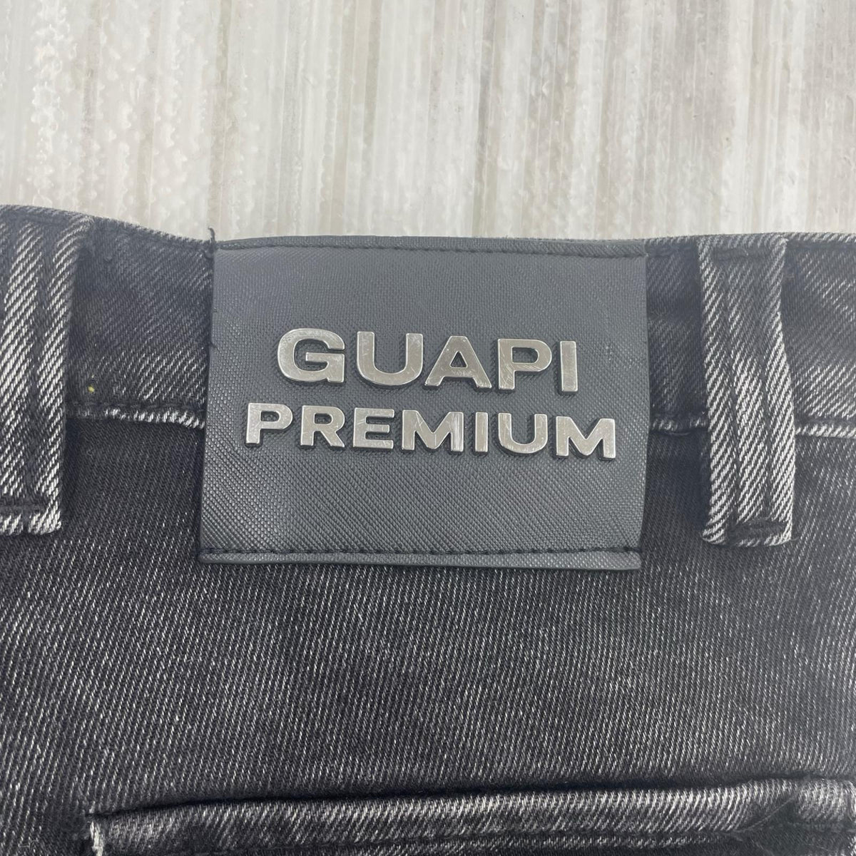 デニムパンツ GUAPI PREMIUM フレアブラックデニム 黒 (28) 28 ブラック