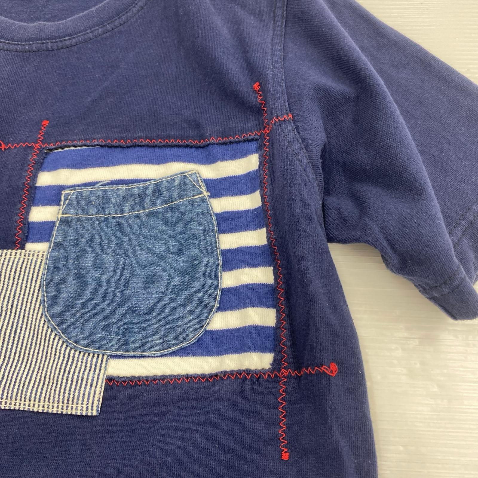 半袖Tシャツ AD2011 パッチワーク ポケTEE 紺 (S) S ネイビー