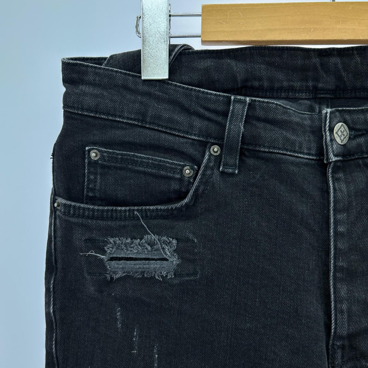 デニムパンツ ダメージ加工 スキニーデニム 32 ブラック