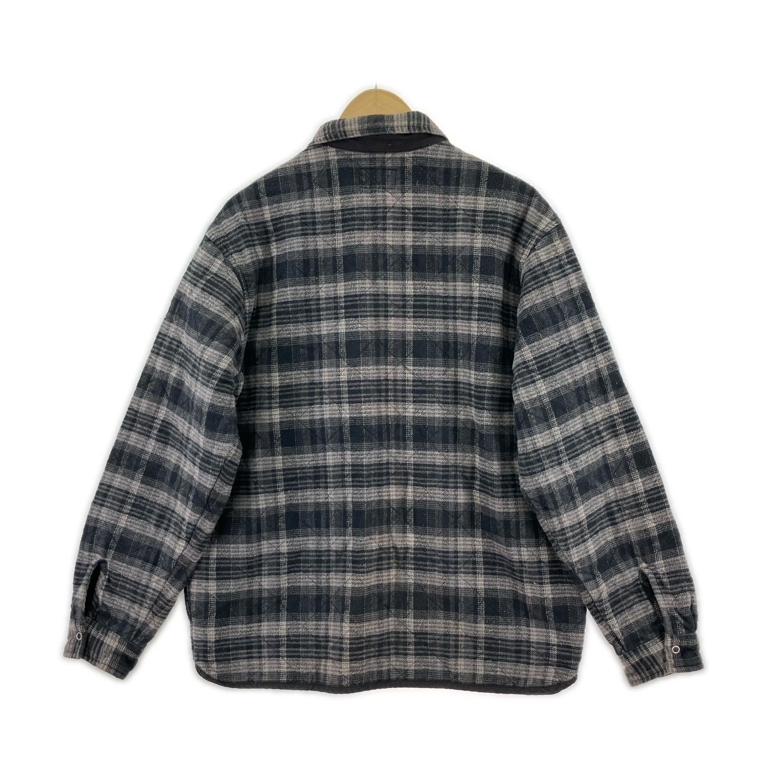 ジャケット 24AW Quilted Flannel Zip Up Shirt グレー S S ブラック
