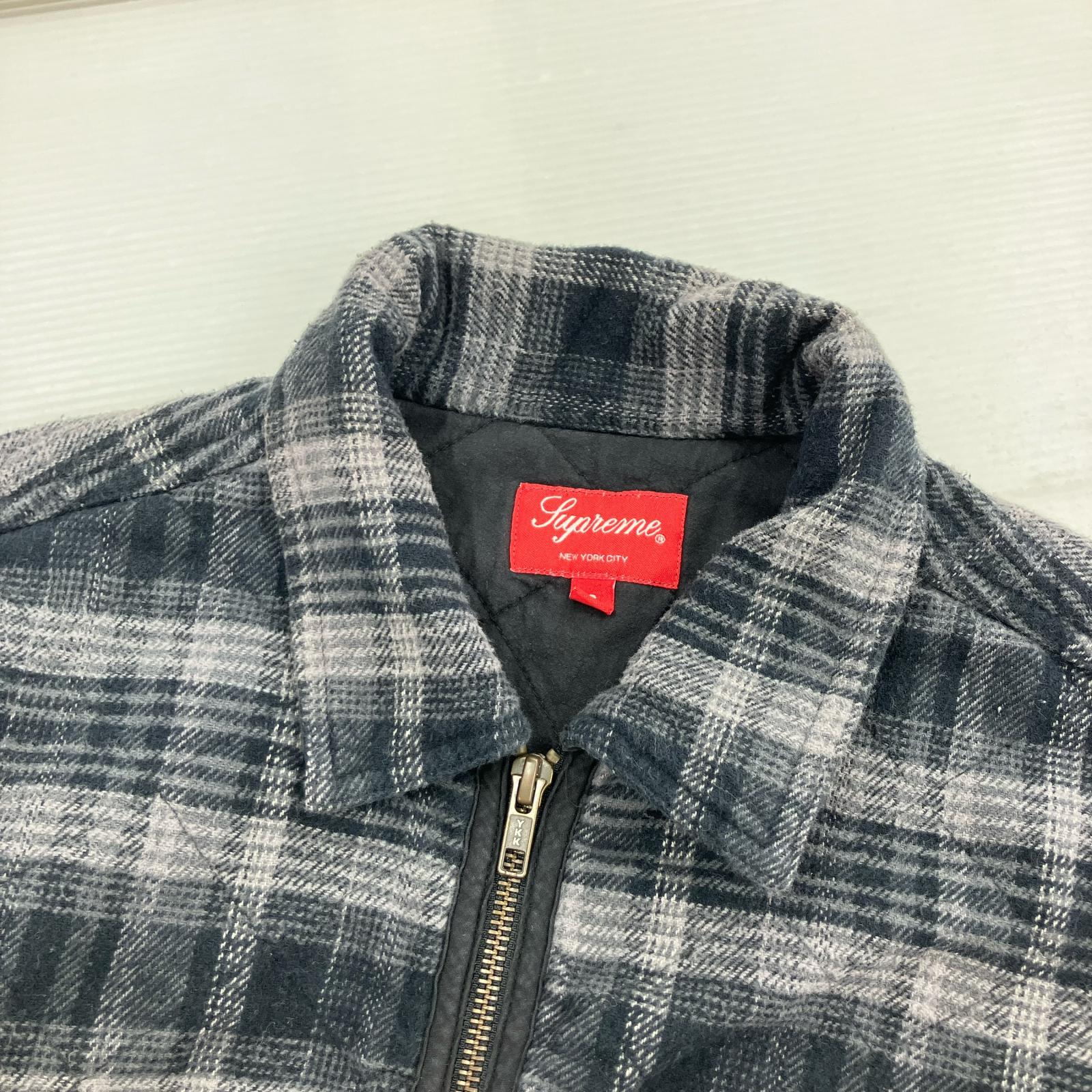 ジャケット 24AW Quilted Flannel Zip Up Shirt グレー S S ブラック