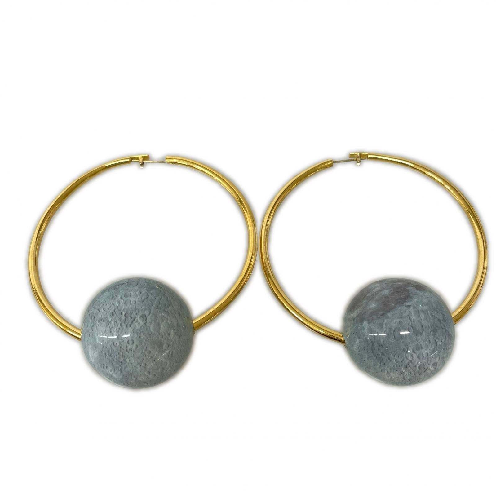 その他アクセサリー UNDERCOVER MOON 月デザイン 両耳ピアス ブルー