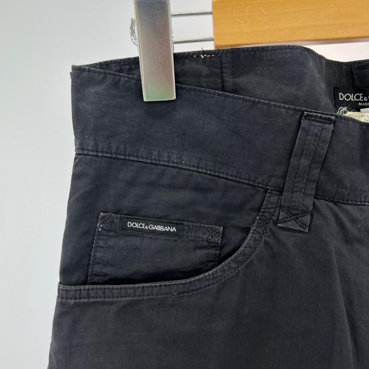 パンツ DOLCE&GABBANA ロゴプレートパンツ 46 ブラック