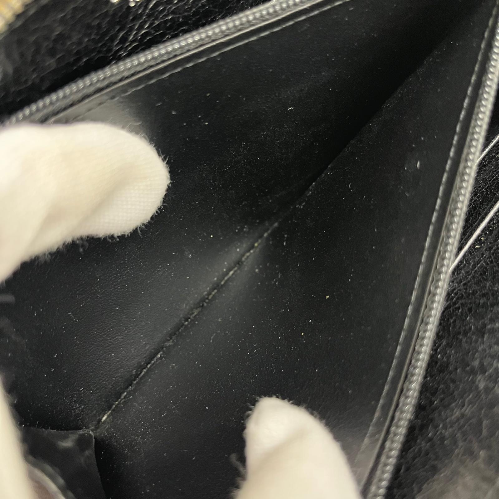 ラウンドジップウォレット 黒 レザー